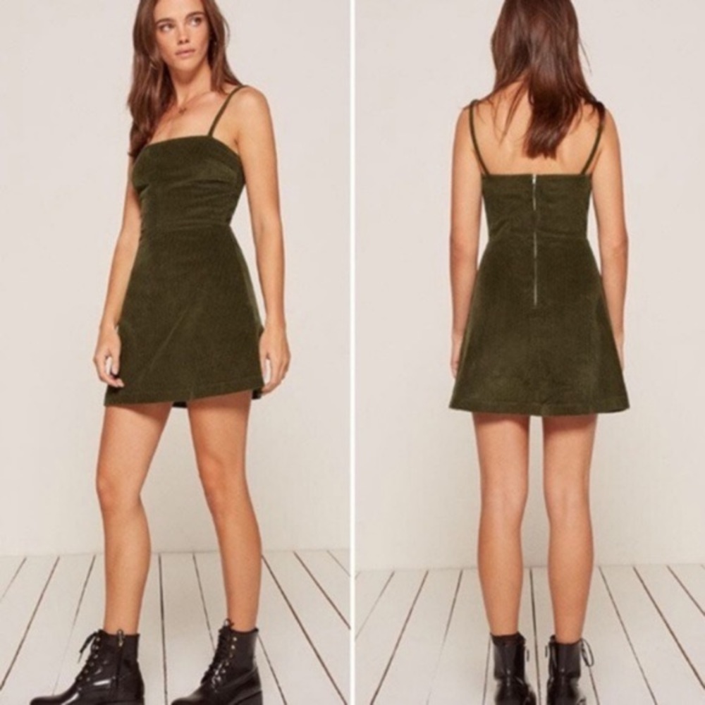 Reformation Micah oregano corduroy mini dress